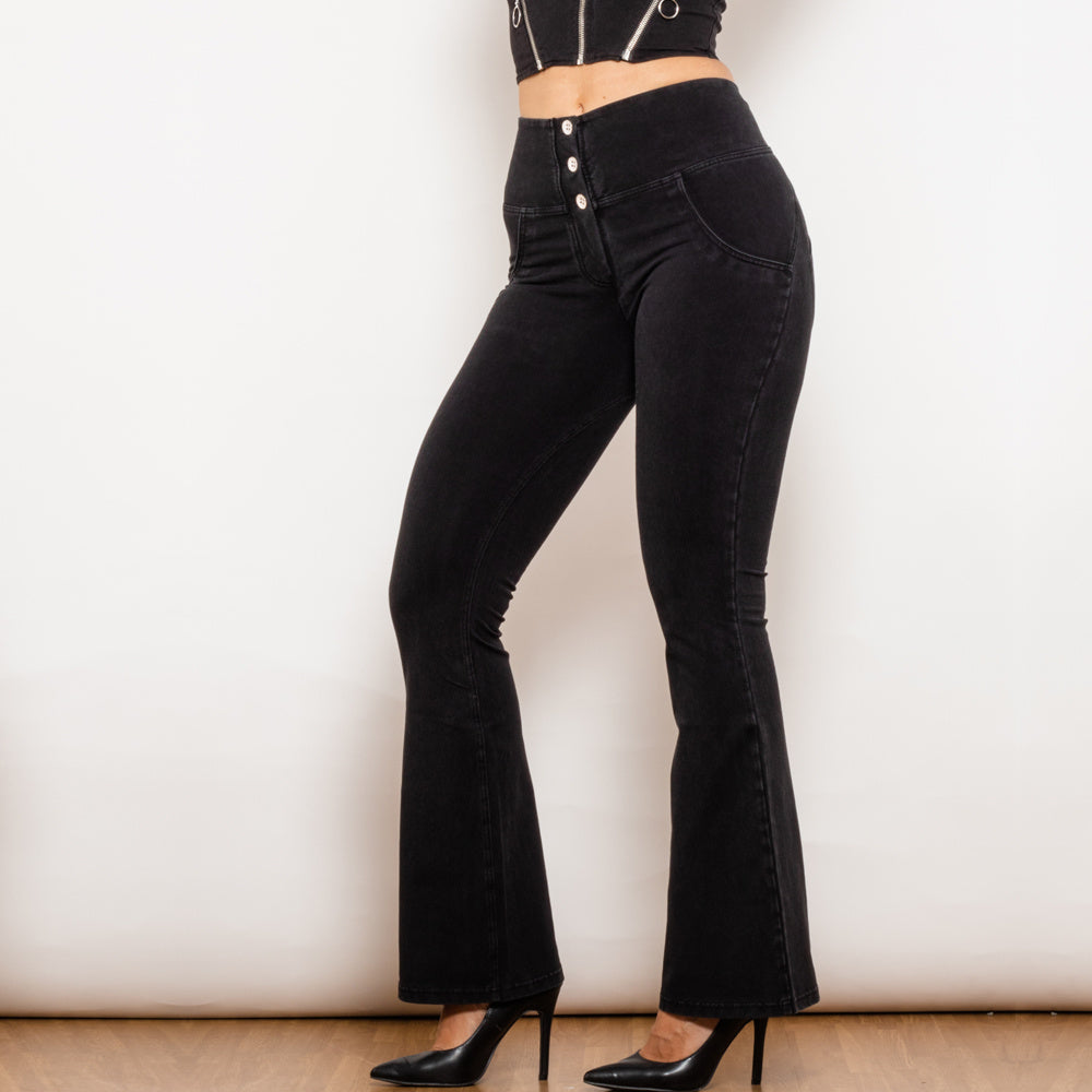 Pantalon Taille Haute Jeans Femme