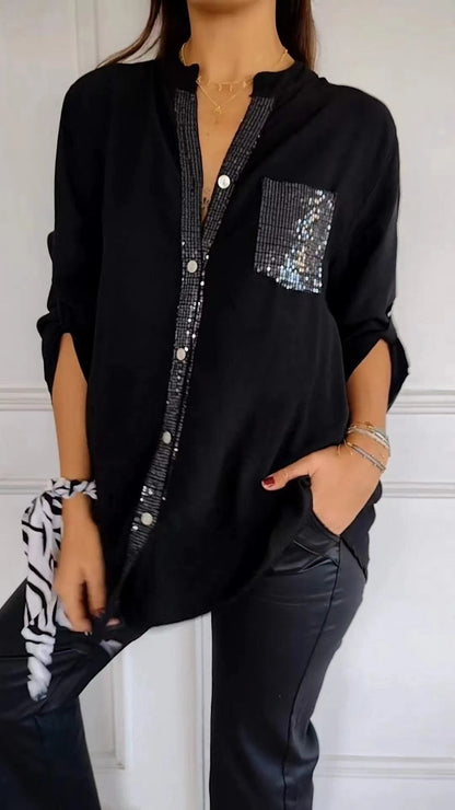 Chemise décontractée à sequins