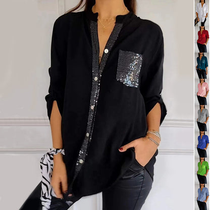 Chemise décontractée à sequins