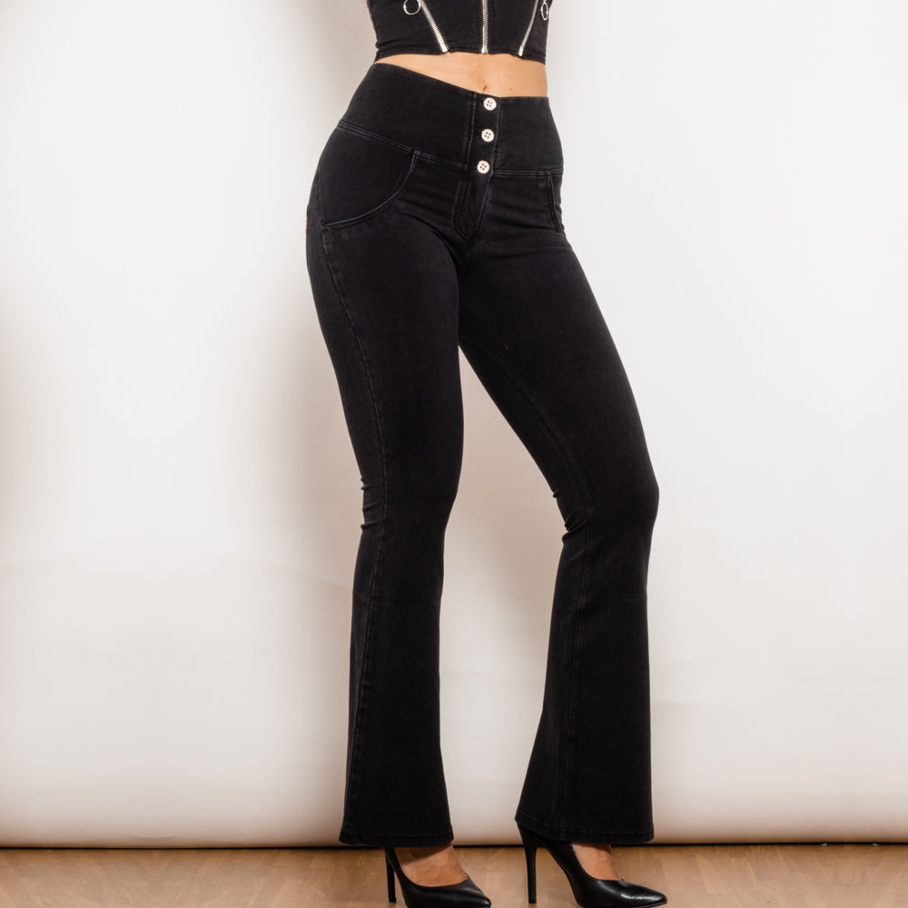 Pantalon Taille Haute Jeans Femme