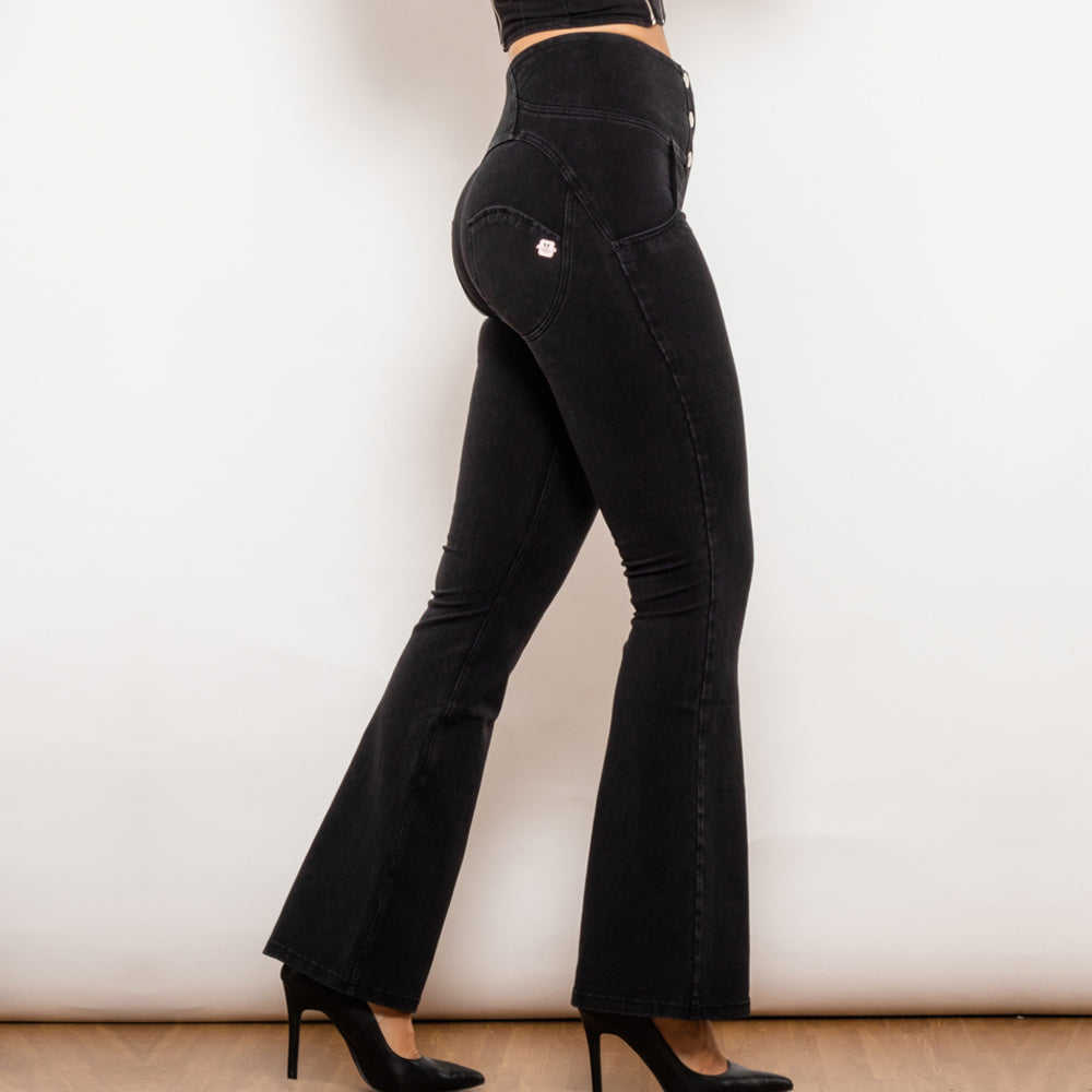 Pantalon Taille Haute Jeans Femme