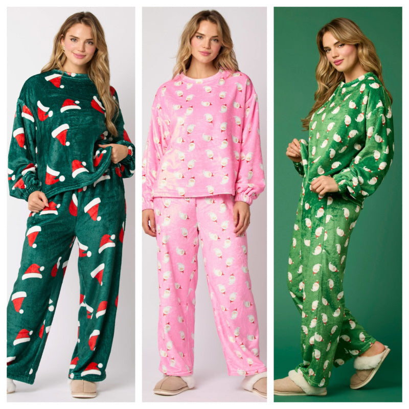 Pyjama 2 pièces en flanelle décontracté pour femme