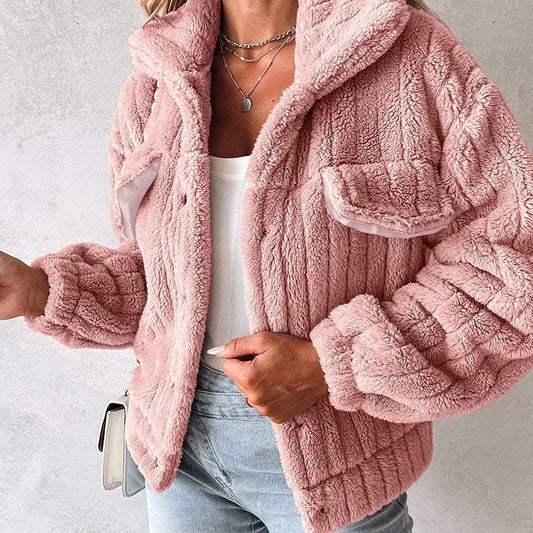 Veste Courte Velours Rayée