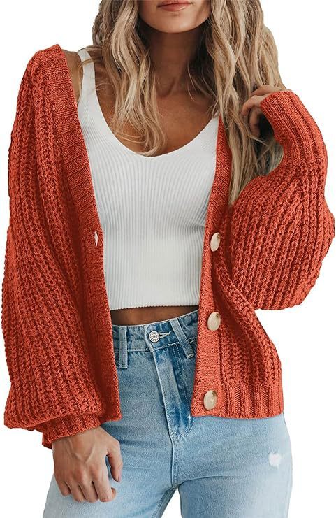 Pull cardigan en tricot épais pour femme